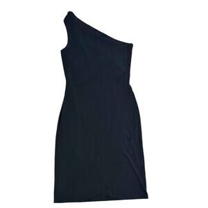 Y2K BCBG Paris One Shoulder Cocktail Dress In Black